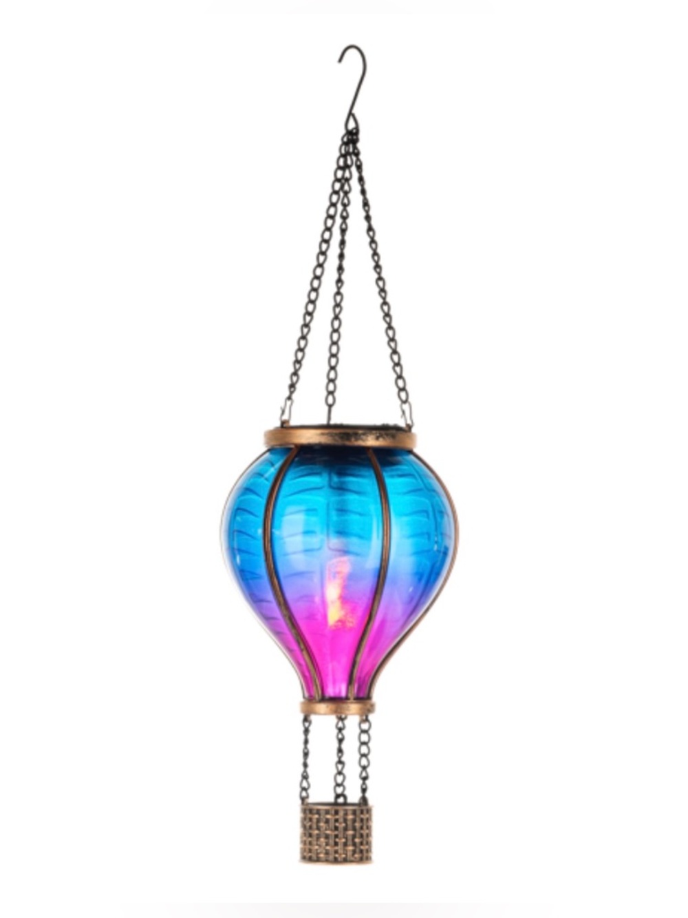Hanging Hot Air Balloon plastic Lantern - Blue & Pink